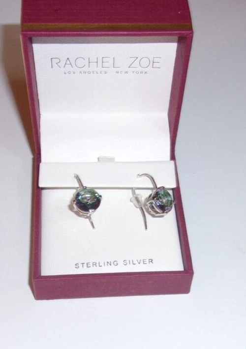 RACHEL ZOE STERLING SILVER CUBIC ZIRCONIA EARRINGS NEW eBay