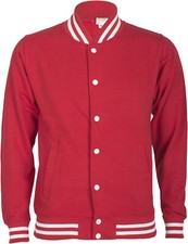 Old School Classic 2 Tone COLLEGE Baseball JACKET Red Rockabilly