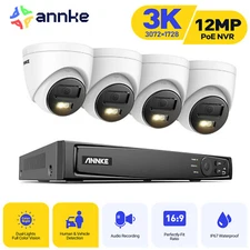 ANNKE 12MP 8CH NVR POE HD 3K 5MP Audio Security IP Camera System AI Color Night