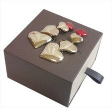 Original LOUIS VUITTON Herz Ohrringe Metallic #1815