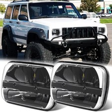 Pair 5x7" 7x6 LED Headlights For Jeep 84-2001 Cherokee XJ /For 86-1995 Wrangler