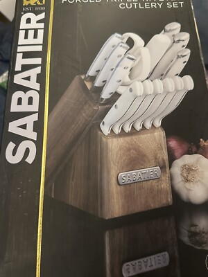Sabatier 12 Piece Forged Triple Rivet Knife Block Set High-Carbon Stainless Read