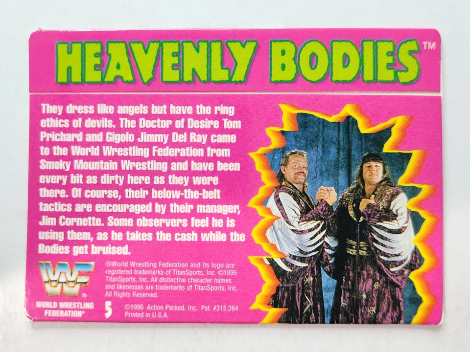 1995 Action Packed WWF #5 HEAVENLY BODIES - Image 2 of 2