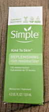 SIMPLE Kind to Skin Replenishing Rich Moisturizer Vegan Face Lotion New In Box 
