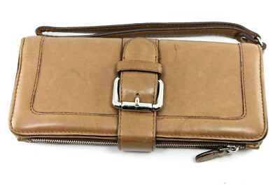 GERARD DAREL Brown Genuine Leather Wallet Wristlet | eBay display picture 1