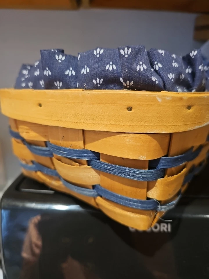 罕见复古 3 面长剑篮子蓝色打褶棉衬里 — 第 4/4 张图片