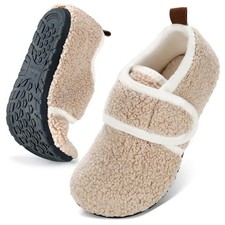 House Slippers for Women Men Slip on Indoor 7-8 Women/5.5-6.5 Men Beige