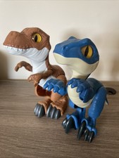 Imaginext Dinosaurio Lote de 2 Jurassic World Dominion Blue Raptor Brown T Rex