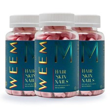 3-pack WEEM Hair Skin and Nails Gummies - Supports Healthy Hair - Vegan biotin