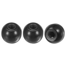 3pcs, Threaded Ball Knobs M6 20mm Dia Thermoset Phenolic Lever Handle Black