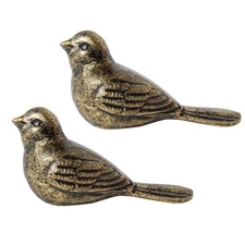 GDYOOSHOW Cast Iron Door Stop Heavy Duty Bird Door Stopper 2Pcs Gold Green Fl...
