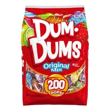 Dum Dum Pops Original Assorted Flavored Lollipops Free of Major Allergens, 200 C