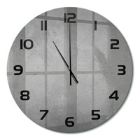 Runde Glasuhr Runde Wanduhr Aus Glas Betonhintergrund Schwarze Zeiger Fi60 Cm