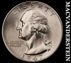 1947-S Silver Washington Quarter - Choice Gem Brilliant Unc++++  Lustrous  #K181