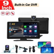 9" Touch Screen Carplay Android Auto 4K Dash Cam with 1080P Backup Camera DVR