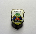 Sterling Silver Haiti Coat of Arms Enamel Shield Tie Tack Pin — photo 1