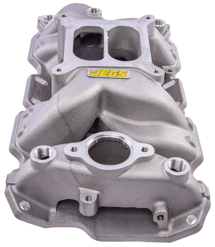 Colector de admisión JEGS 513025 Cool Gap para Chevy 1955-1995 bloque pequeño, doble Foto 4 de 4