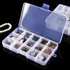 6 Pack Clear Jewelry Plastic Box Bead Storage Craft Container Earrings Organizer