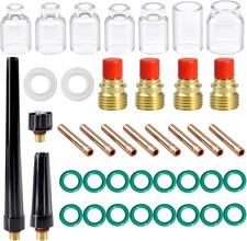 40pcs TIG Gas Lens Collet Body & #4 ~ #12 Glass Cup Kit DB SR WP 9 20 25 TIG Wel