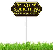 No Soliciting Sign with Stake for House - Adj...