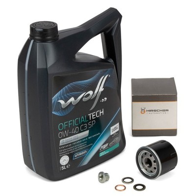 5L WOLF 0W-40 C3 SP + HIRSCHER Ölfilter für RENAULT CLIO 2 3 4 TWINGO 1 2 1.2