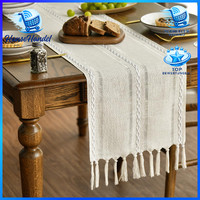 TischläUfer Boho Creme Landhausstil Waschbar 33X183 Cm Tisch Dekoration