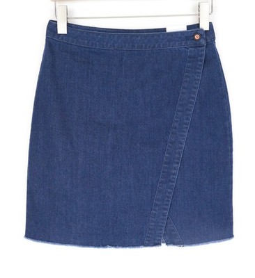 DENHAM Salinas Damen Rock W27 blau Baumwollmischung Stretch Denim Mini Freizeit *
