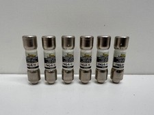 LOT OF 6 GOOD USED BUSSMAN 10A 600VAC TIME DELAY FUSES FNQ-R-10