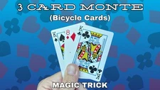 3 Card Monte - Easy Magic Trick With Blank Card - Bicycle Cards - Video Included