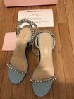 NWT Authentic Mach & Mach Sky Blue Crystal Satin Sandals With Low Heel Size 40 — photo 7