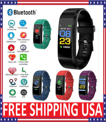 Bluetooth 4.0 Smart Sports Bracelet Fitness Tracker Heart Rate Sleep Monitor USA