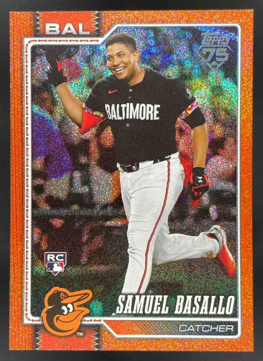 2026 Topps Orange Sandglitter #104 Samuel Basallo RC /25