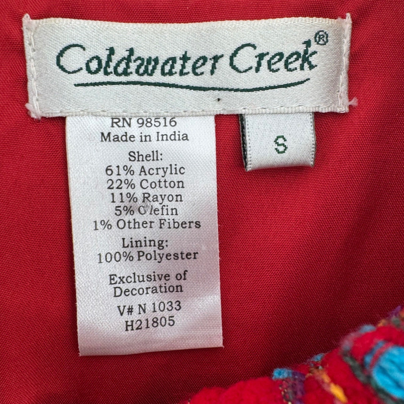 Coldwater Creek Red Striped Patchwork Jacket Smal… - image 11