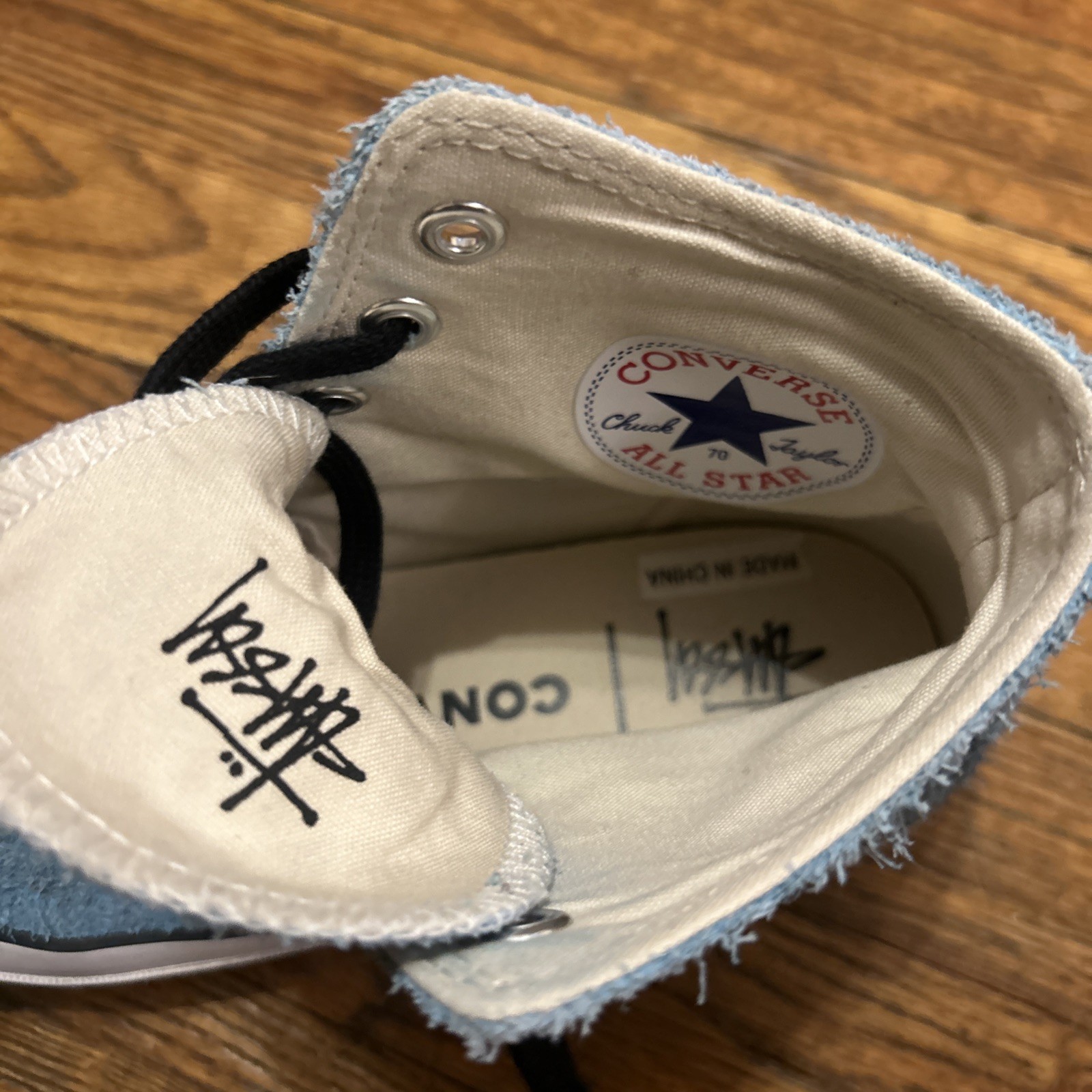 Converse x Stussy Chuck Taylor 70 High Top Mens Size 7 Women’s 8.5 Blue Sneakers thumbnail 3