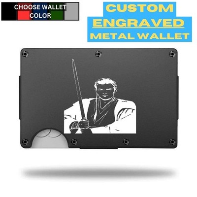 Custom OBI WAN KENOBI #3 Laser Engraved Wallet - Pick A Wallet Color