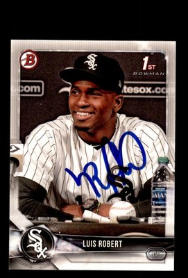 Signed Baseball Card Auto Luis Robert 2018 Bowman #BP21 Chicago