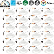 6 Inch LED Recessed Lighting Retrofit 24 Pack, 2700K/3000K/3500K/4000K/5000K