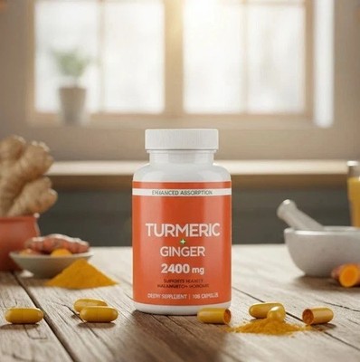 Turmeric Curcumin Supplement 2400mg High Absorption, 120 Capsules Free Shipping
