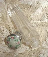 Antique 1900 English Sterling Silver Crystal Perfume Roses Guillouche, Chester