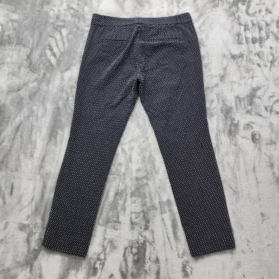 Pantalones Banana Republic para mujer 4 negros blancos puntada en el tablero calce ajustado tiro medio ajustados Foto 2 de 4