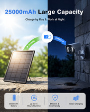 Solar Panel with 25000mAh Battery Outdoor Solar Charger 12V/1.2A 9V/2.6A 6V/4A