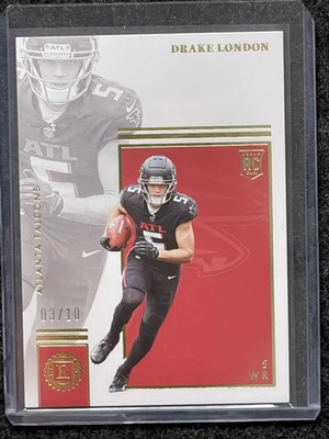 2022 Panini Encased #105 Drake London Gold #/10 Atlanta Falcons SN,RC