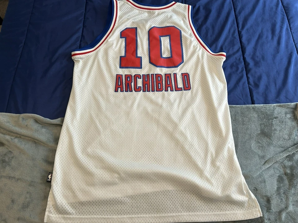 Stitched Reebok 72-73 NATE TINY ARCHIBALD #10 Sacramento Kings HWC Jersey Men XL - Image 4 of 4