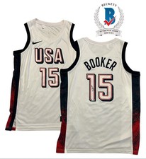 Devin Booker Signed 2024 Paris Olympics Team USA Basketball Jersey ~ Beckett COA