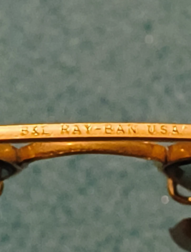 Gafas de sol B&L Ray-Bans vintage doradas/negras lentes de vidrio hechas en EE. UU. finales de los años 50 70 Foto 2 de 4