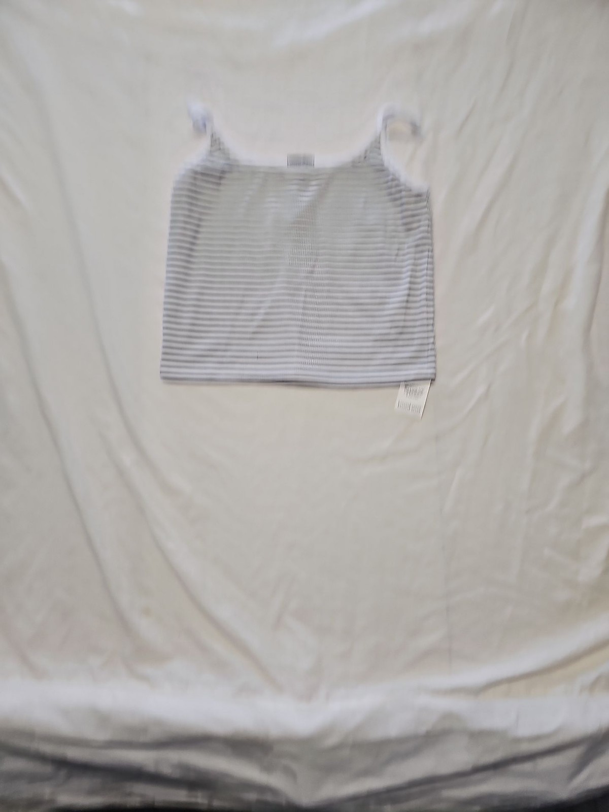 Boohoo Striped Ribbed Cami Crop Top in Black and White uk18 NN1021