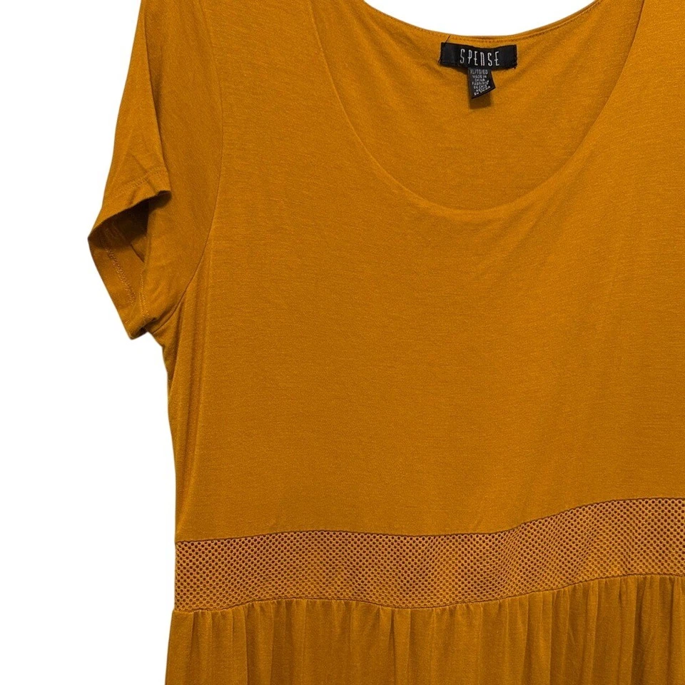 Maxi Vestido Spense Dorado con Elegante Cintura En Capas Parte Inferior Talla XL Vaquero Costero Foto 4 de 4