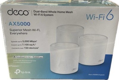 TP-Link Deco X5000 AX5000 Wi-Fi 6 Dual-Band Mesh System - 7,100 sq. ft. Coverage