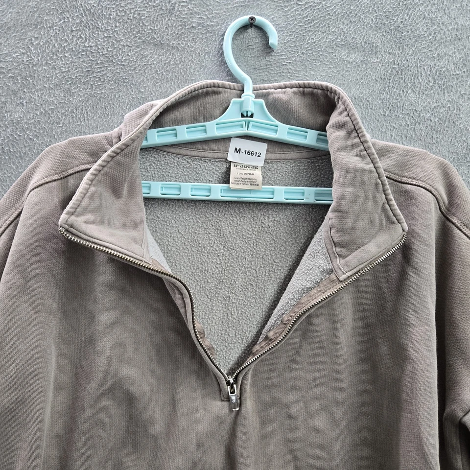 ROSA Victoria's Secret Mujer Sudadera L Marrón Cuarto Cremallera Pullover Polar LEER Foto 3 de 4