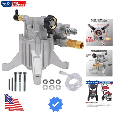 #ad Pressure Washer Pump 7 8quot; Shaft Vertical Plunger 3400 PSI Max 2.5 GPM Rep... $87.19
